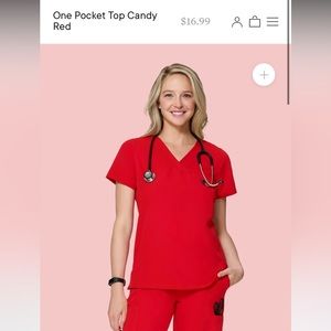 Mandala Candy Red Scrub set (top & bottom)